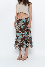Load image into Gallery viewer, Vintage x Brown Floral Flowy Midi Skirt (S-L)