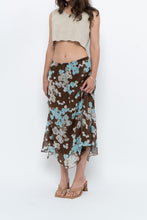 Load image into Gallery viewer, Vintage x Brown Floral Flowy Midi Skirt (S-L)