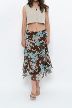 Load image into Gallery viewer, Vintage x Brown Floral Flowy Midi Skirt (S-L)
