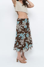 Load image into Gallery viewer, Vintage x Brown Floral Flowy Midi Skirt (S-L)
