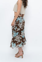 Load image into Gallery viewer, Vintage x Brown Floral Flowy Midi Skirt (S-L)