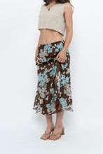 Load image into Gallery viewer, Vintage x Brown Floral Flowy Midi Skirt (S-L)