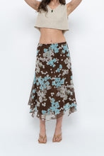 Load image into Gallery viewer, Vintage x Brown Floral Flowy Midi Skirt (S-L)