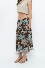 Load image into Gallery viewer, Vintage x Brown Floral Flowy Midi Skirt (S-L)