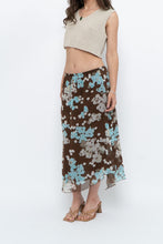 Load image into Gallery viewer, Vintage x Brown Floral Flowy Midi Skirt (S-L)