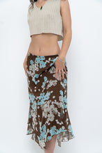 Load image into Gallery viewer, Vintage x Brown Floral Flowy Midi Skirt (S-L)