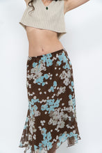 Load image into Gallery viewer, Vintage x Brown Floral Flowy Midi Skirt (S-L)