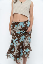 Load image into Gallery viewer, Vintage x Brown Floral Flowy Midi Skirt (S-L)