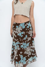 Load image into Gallery viewer, Vintage x Brown Floral Flowy Midi Skirt (S-L)