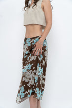 Load image into Gallery viewer, Vintage x Brown Floral Flowy Midi Skirt (S-L)