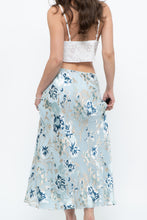 Load image into Gallery viewer, Vintage x Baby Blue Patterned Silk-Blend Maxi Skirt (M-XL)