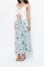 Load image into Gallery viewer, Vintage x Baby Blue Patterned Silk-Blend Maxi Skirt (M-XL)