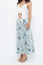 Load image into Gallery viewer, Vintage x Baby Blue Patterned Silk-Blend Maxi Skirt (M-XL)