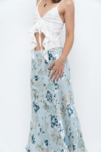 Load image into Gallery viewer, Vintage x Baby Blue Patterned Silk-Blend Maxi Skirt (M-XL)