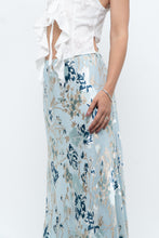 Load image into Gallery viewer, Vintage x Baby Blue Patterned Silk-Blend Maxi Skirt (M-XL)