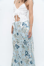 Load image into Gallery viewer, Vintage x Baby Blue Patterned Silk-Blend Maxi Skirt (M-XL)