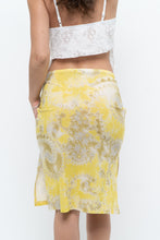 Load image into Gallery viewer, Vintage x Yellow Shiny Patterned Midi Skirt (M-XL)
