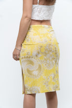 Load image into Gallery viewer, Vintage x Yellow Shiny Patterned Midi Skirt (M-XL)