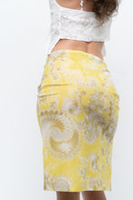 Load image into Gallery viewer, Vintage x Yellow Shiny Patterned Midi Skirt (M-XL)