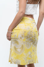 Load image into Gallery viewer, Vintage x Yellow Shiny Patterned Midi Skirt (M-XL)