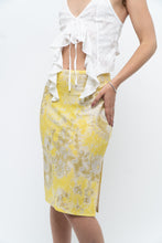 Load image into Gallery viewer, Vintage x Yellow Shiny Patterned Midi Skirt (M-XL)