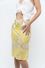 Load image into Gallery viewer, Vintage x Yellow Shiny Patterned Midi Skirt (M-XL)