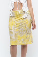 Load image into Gallery viewer, Vintage x Yellow Shiny Patterned Midi Skirt (M-XL)