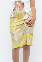 Load image into Gallery viewer, Vintage x Yellow Shiny Patterned Midi Skirt (M-XL)