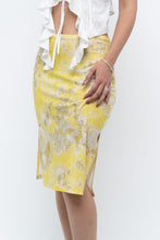 Load image into Gallery viewer, Vintage x Yellow Shiny Patterned Midi Skirt (M-XL)