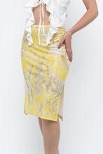 Load image into Gallery viewer, Vintage x Yellow Shiny Patterned Midi Skirt (M-XL)