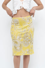 Load image into Gallery viewer, Vintage x Yellow Shiny Patterned Midi Skirt (M-XL)