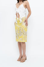 Load image into Gallery viewer, Vintage x Yellow Shiny Patterned Midi Skirt (M-XL)