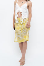 Load image into Gallery viewer, Vintage x Yellow Shiny Patterned Midi Skirt (M-XL)