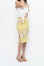 Load image into Gallery viewer, Vintage x Yellow Shiny Patterned Midi Skirt (M-XL)