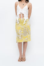 Load image into Gallery viewer, Vintage x Yellow Shiny Patterned Midi Skirt (M-XL)