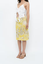 Load image into Gallery viewer, Vintage x Yellow Shiny Patterned Midi Skirt (M-XL)