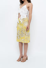 Load image into Gallery viewer, Vintage x Yellow Shiny Patterned Midi Skirt (M-XL)