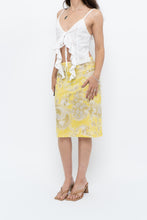 Load image into Gallery viewer, Vintage x Yellow Shiny Patterned Midi Skirt (M-XL)