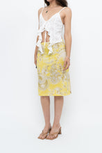 Load image into Gallery viewer, Vintage x Yellow Shiny Patterned Midi Skirt (M-XL)