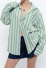 Load image into Gallery viewer, Vintage x Made in Thailand x Blue, Green Striped Cotton Buttonup (S-L)