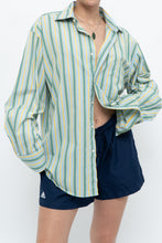 Load image into Gallery viewer, Vintage x Made in Thailand x Blue, Green Striped Cotton Buttonup (S-L)