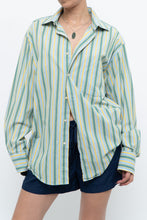 Load image into Gallery viewer, Vintage x Made in Thailand x Blue, Green Striped Cotton Buttonup (S-L)