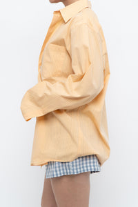 Vintage x Made in Hong Kong x CLUB MONACO Peach Striped Cotton Buttonup (XS-L)