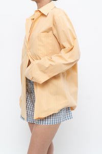 Vintage x Made in Hong Kong x CLUB MONACO Peach Striped Cotton Buttonup (XS-L)