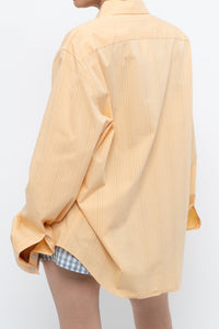 Vintage x Made in Hong Kong x CLUB MONACO Peach Striped Cotton Buttonup (XS-L)