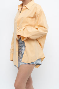 Vintage x Made in Hong Kong x CLUB MONACO Peach Striped Cotton Buttonup (XS-L)