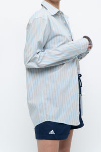 Vintage x EDDIE BAUER Blue, Grey Striped Cotton Buttonup (S, M)