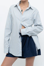 Load image into Gallery viewer, Vintage x EDDIE BAUER Blue, Grey Striped Cotton Buttonup (S, M)