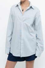 Load image into Gallery viewer, Vintage x EDDIE BAUER Blue, Grey Striped Cotton Buttonup (S, M)