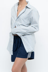 Vintage x EDDIE BAUER Blue, Grey Striped Cotton Buttonup (S, M)